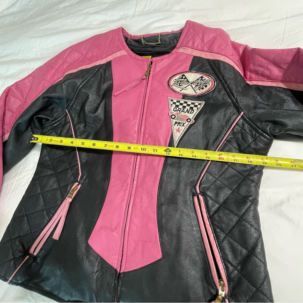 SHEBANG Pink Genuine Leather‎ Moto Jacket - Picture 8 of 12